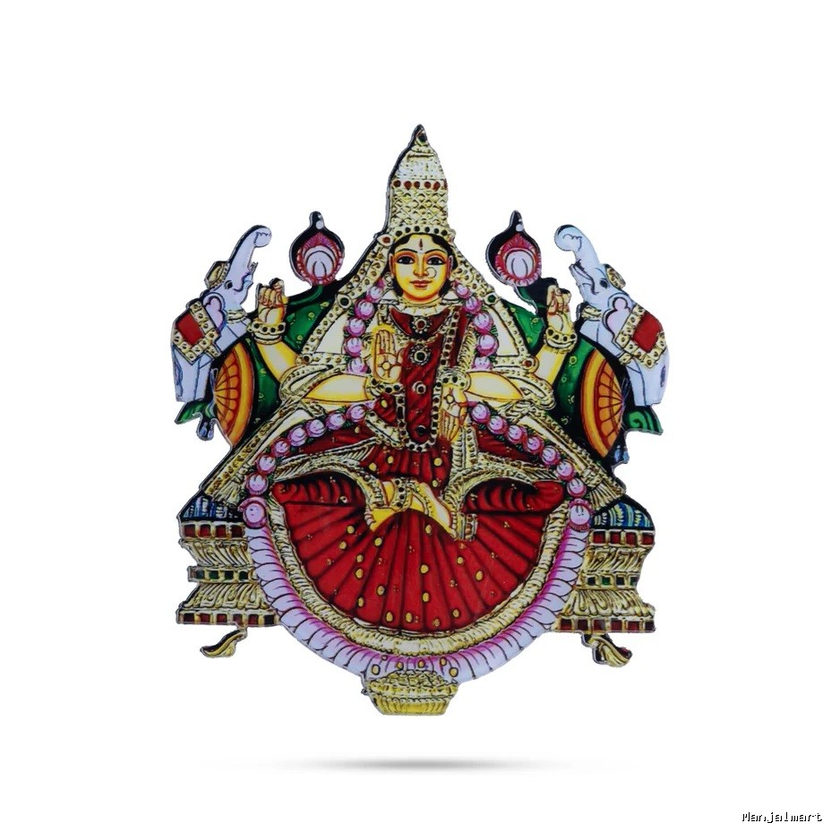 Gaja Lakshmi Idol Fridge Magnet - 3.5 x 2.5 Inches | GajaLaxmi Idol Photo Magnet/ Picture Magnet for Home